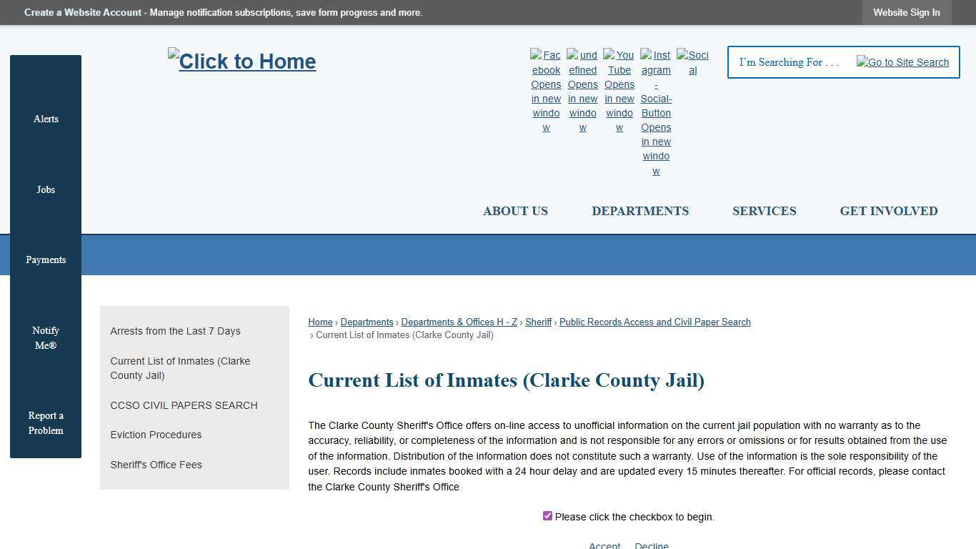 Current List of Inmates (Clarke County Jail) | Athens-Clarke County, GA - Official Website